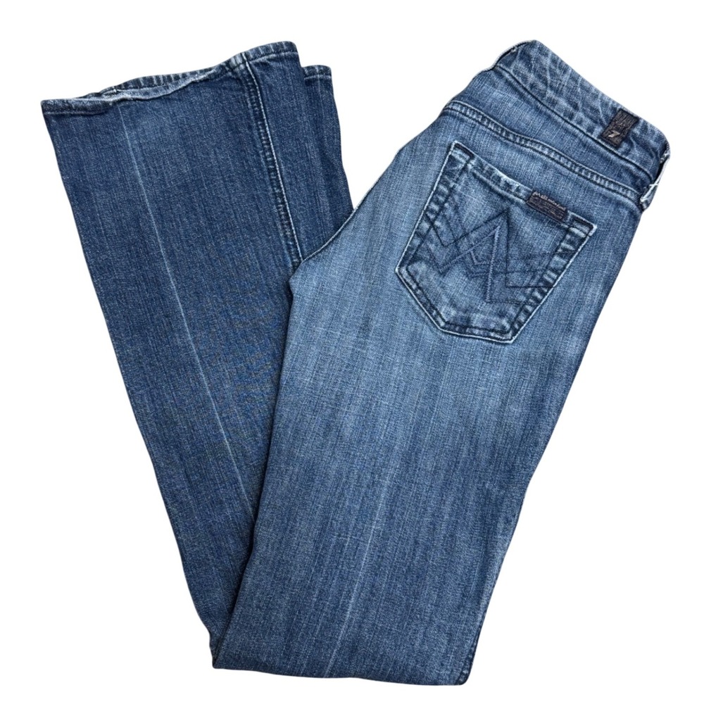 7 For All Mankind Flare Leg Jeans Dark Wash Denim Designer Size 25